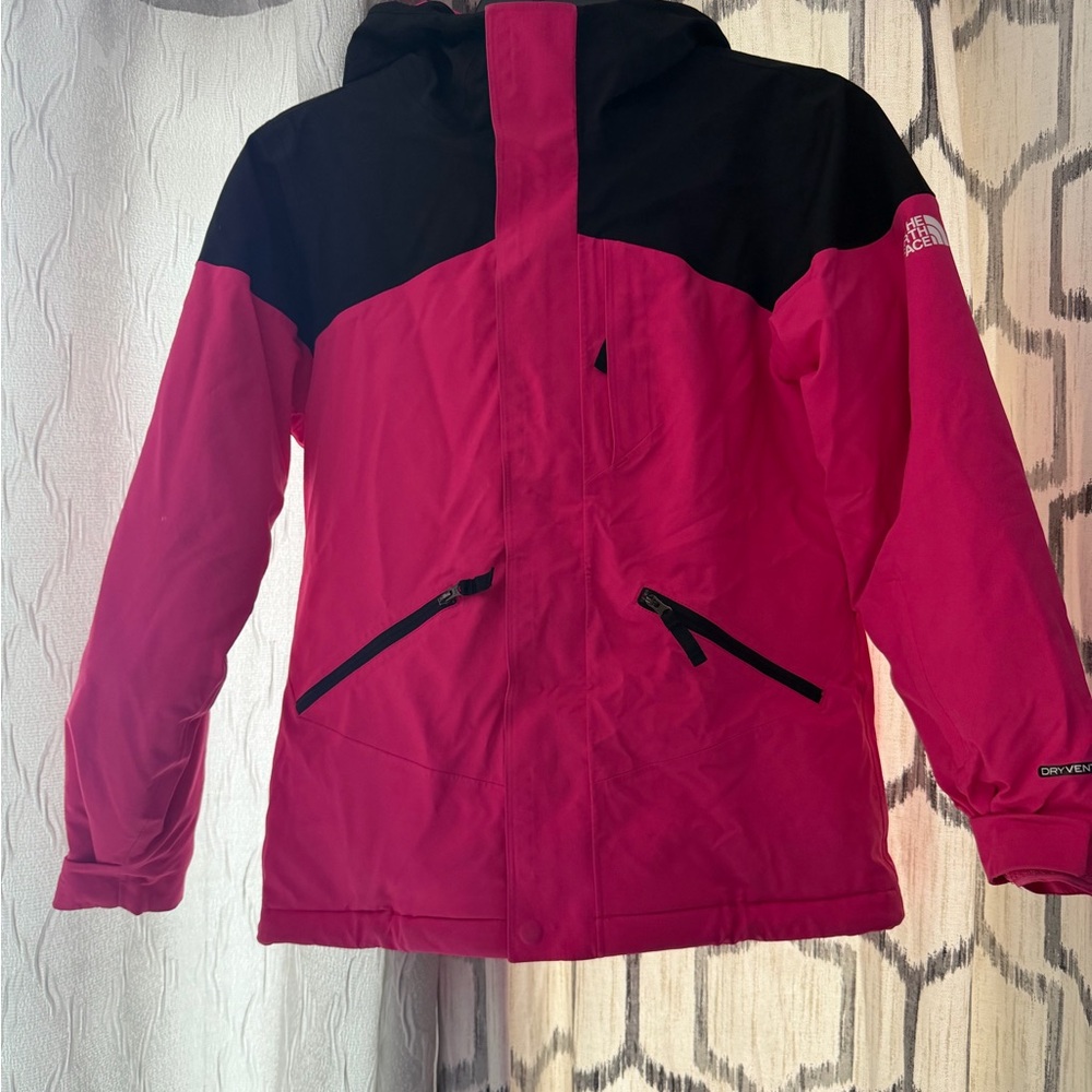 The North Face Kids Pink and Black winter jacket
